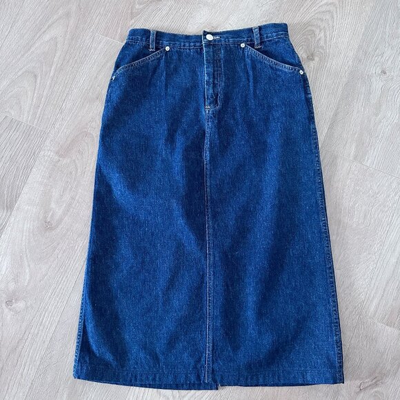 90's Y2K Midi Denim Jean Skirt sz 9 - Picture 2 of 13